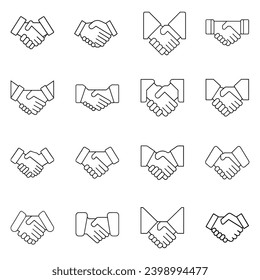 Set of handshake icon. Pictogram vector design.