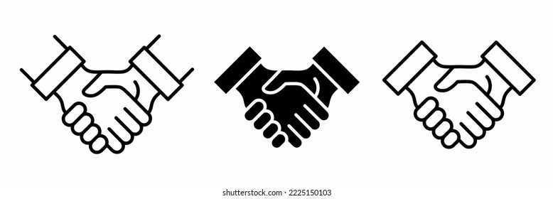 Conjunto de líneas de apretón de manos. vector de existencias