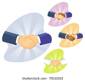 Set of Handshake two men