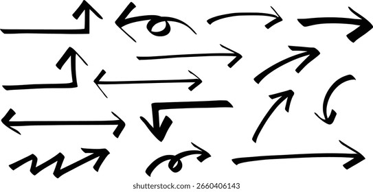 A set of handwriting arrow signs, vector illustration isolated on a transparent background. - Powered by Shutterstock - Get 15% off with code: PIKWIZARD15