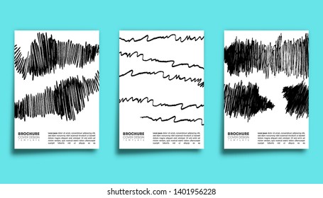 Set of handwriting design background for banner, flyer, poster, brochure cover or other printing products. Vector illustration.