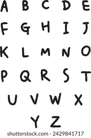 Set of handwriting english alphabet 