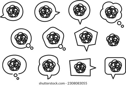 Set of handwriting speech bubbles and misty signs for a comic design, vector illustration.