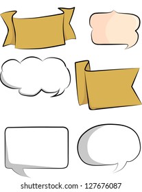 Set of handwriting vector bubble doodle style