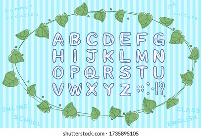 Set of handwritten alphabet letters