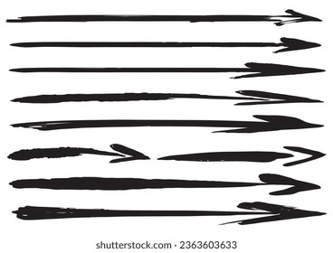 A set of handwritten arrow materials