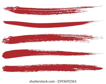 A set of handwritten brush stroke underlines in red