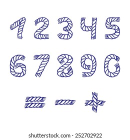 Set of handwritten digits vector. Mathematics background.