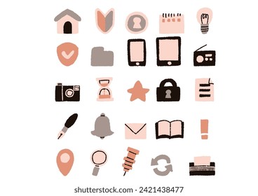 Set of handwritten Internet icons