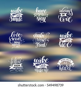 set of handwritten lettering positive quote about life, calligraphy vector illustration poster collection