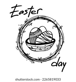 Set of handwritten lettering quote of Easter phrase. Vector hand drawn holiday calligraphy 
