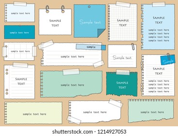 Set of handwritten notepad