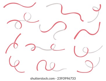 Set of handwritten strings and ribbons Vector