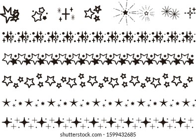 Set of handwritten style star.