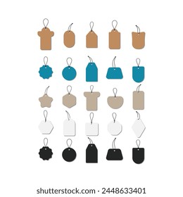 set of hang tag vector icon	