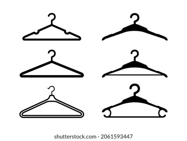 Set of hanger clothes icon isolated on white background. Hanger clothes vector design.  Hanger clothes icon collection. 