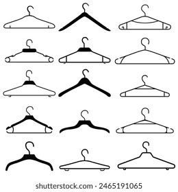 Set of hanger clothes silhouettes