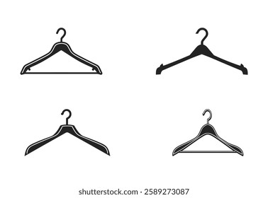 Set of Hanger vector black and white Clean and Professional Design