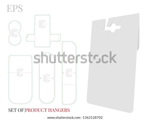 Set Hangers Template Die Cut Lines Stock Vector (Royalty Free ...