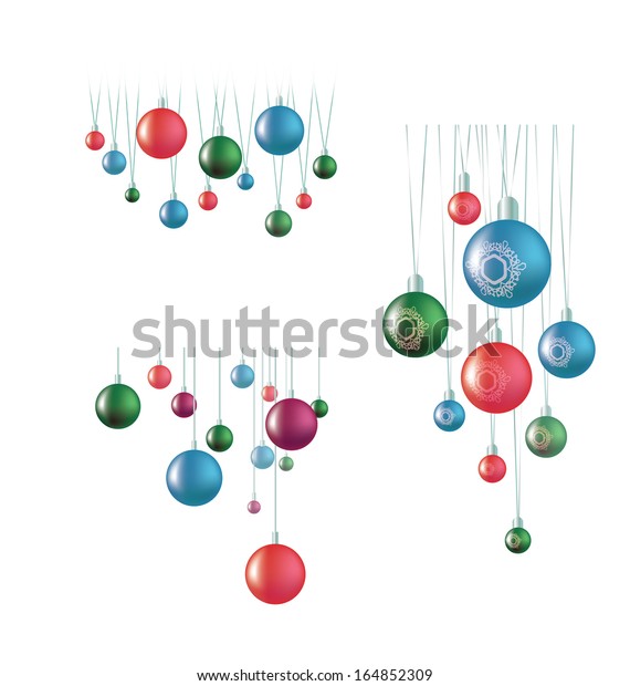 Set Hanging Ball Decoration Isolated On Stock Vector Royalty Free