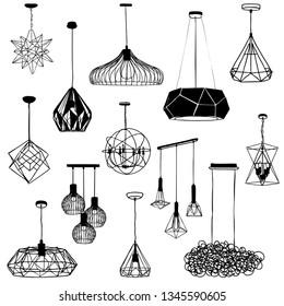 chandelier ceiling lamp doodle sketch style  Stock Illustration  73630896  PIXTA