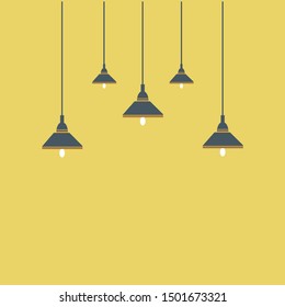 Set of hanging lamp vector illustration