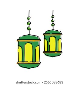 A set of hanging lanterns, representing Ramadan's festive and decorative atmosphere.