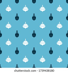 Set Hanukkah dreidel and Hanukkah dreidel on seamless pattern. Vector