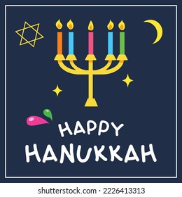 Conjunto de elementos Hanukkah. Dibujo a mano de dibujos animados Doodle diseño plano para plantilla, pancarta, afiche, medios