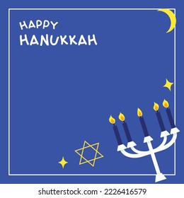 Conjunto de elementos Hanukkah. Dibujo a mano de dibujos animados Doodle diseño plano para plantilla, pancarta, afiche, medios