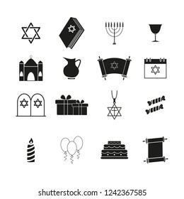 Set of Hanukkah the holiday of icons