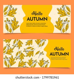 Set happy autumn banners design template.