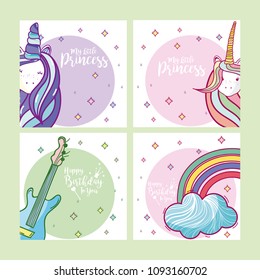 Set of Happy birthday card