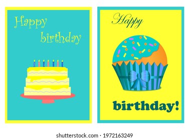 Set of happy birthday cards