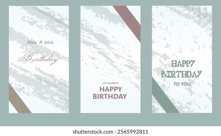 Set of Happy birthday invitation banner template. Birthday greeting card vector illustration design background