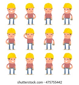 Set of Happy and Cheerful Character Builder standing in relaxed poses for using in presentations, etc.