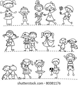 Set happy children