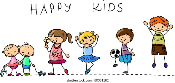 Set happy children