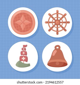 establecer feliz día de columbus, diseño vectorial