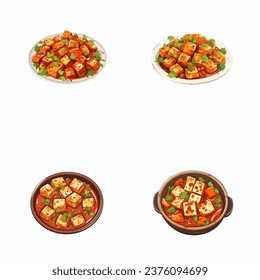 set of happy cute paneer tika masala watercolor illustrations for printing on baby clothes, pattern, sticker, postcards, print, fabric, and books,