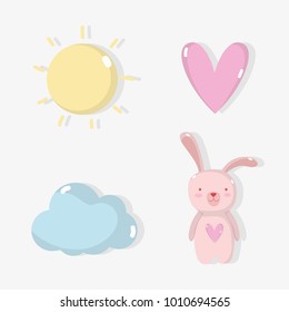 set happy easter celebration holiday