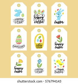 Set Hand Drawn Lettering About Easter Stock Vector (Royalty Free ...