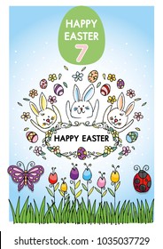 Set of Happy Easter vector graphic
