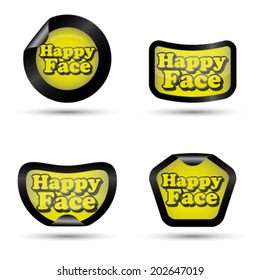 set of happy face stickers