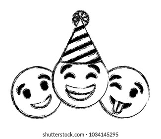 set happy faces emoticon cartoon