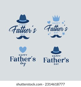 A set of happy fathers day badges	
