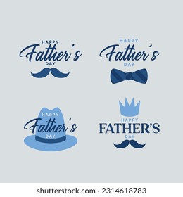 A set of happy fathers day badges	
