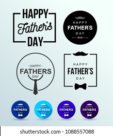 Set of Happy father's day design. Calligraphy light banner. Dad my king. Flat design. Vector illustration. Isolated on white background