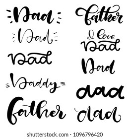 Set of Happy Father's day elements. Vector illustration