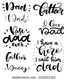 Set of Happy Father's day elements. Vector illustration